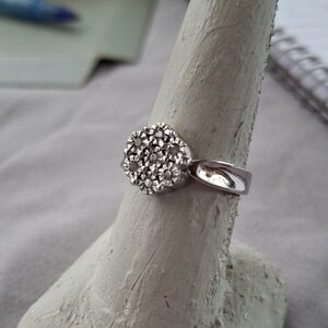Silver Diamond Cluster Ring